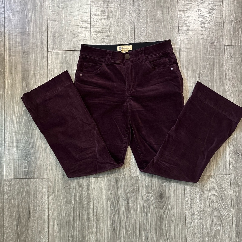 Burgundy Velvet Pants Women Size 10 – Democracy (0168)
